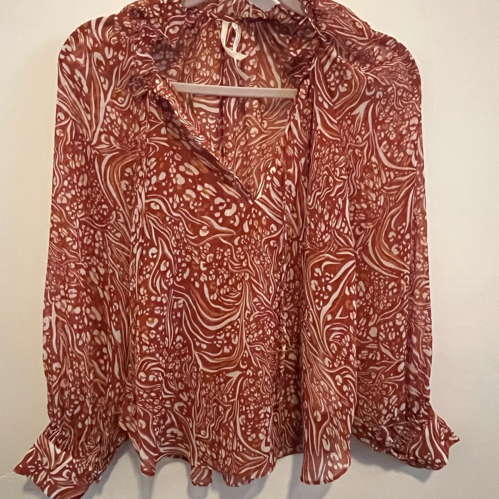 Women's Brown Patterned Top